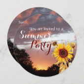 SONNENBLUMEN UND SOMMERSONNENGESCHÄFTE - RUSTISCHE EINLADUNG (Vorne/Hinten)