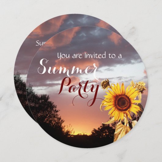 SONNENBLUMEN UND SOMMERSONNENGESCHÄFTE - RUSTISCHE EINLADUNG (Vorne/Hinten)