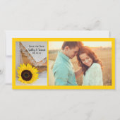 Sonnenblumen und Spitzen Land Hochzeit Save the Da Date (Vorderseite)