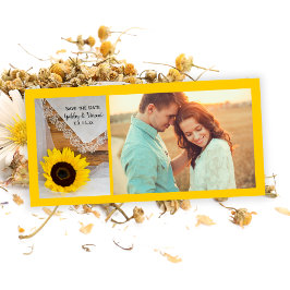 Sonnenblumen und Spitzen Land Hochzeit Save the Da Save The Date