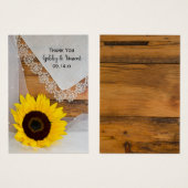 Sonnenblumen und Spitzen Land Hochzeitsmarken (Vorne & Hinten)