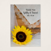 Sonnenblumen und Spitzen Land Hochzeitsmarken (Vorderseite)