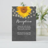 Sonnenblumen und Strandleuchten Empfang Begleitkarte (Stehend Vorderseite)