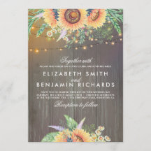 Sonnenblumen und Streichelleuchten Rustikale Holzv