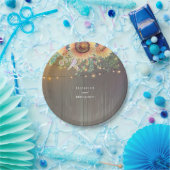 Sonnenblumen und Streichelleuchten Rustikaler Stal Pappteller (Party)