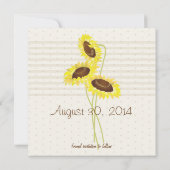 Sonnenblumen und Streifen Save the Date (Rückseite)