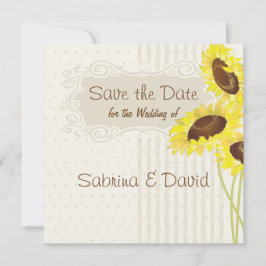 Sonnenblumen und Streifen Save the Date