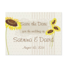 Sonnenblumen und Streifen Save the Date