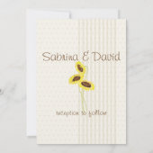 Sonnenblumen und Streifen zum Hochzeitsempfang Einladung (Rückseite)
