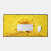 Sonnenblumen- und Taubentropfen Schreibtischunterlage (Tastatur & Maus)
