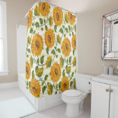 Sonnenblumen und Text Duschvorhang (Beispiel)