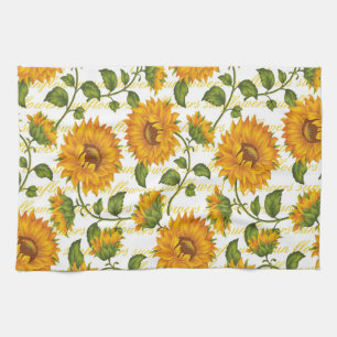 Sonnenblumen und Text Handtuch