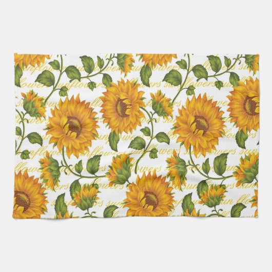 Sonnenblumen und Text Handtuch (Horizontal)