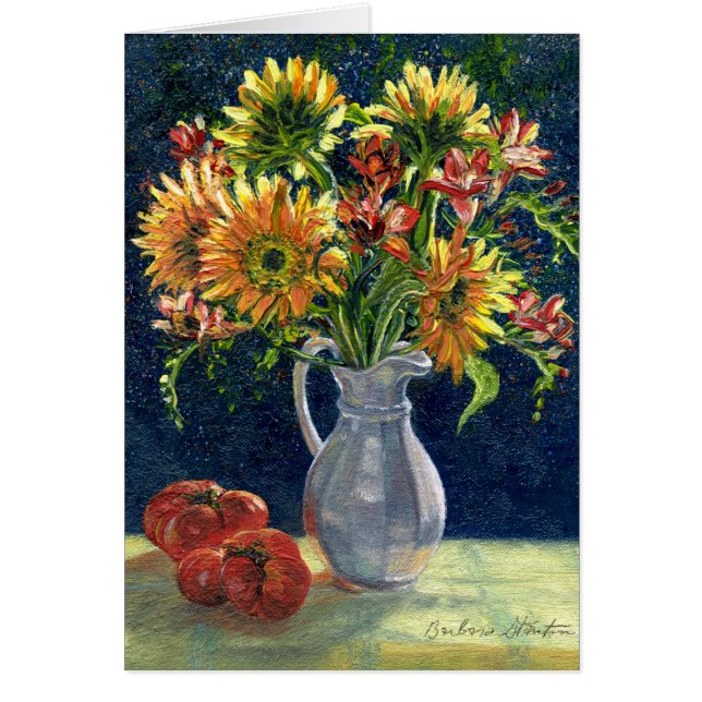 "Sonnenblumen und Tomaten" Blankokarte (Vorne)