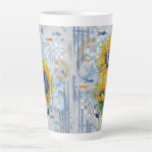Sonnenblumen und Träume Große Latte Tasse (Vorderseite)