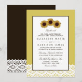 Sonnenblumen und Vintage Hochzeit Einladung (Vorne/Hinten)