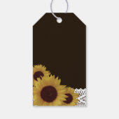 Sonnenblumen und Vintage Hochzeit Geschenkanhänger (Rückseite)