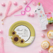 Sonnenblumen und Vintage Hochzeit Pappteller (Party)