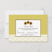 Sonnenblumen und Vintage Hochzeit RSVP (Vorderseite)