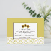 Sonnenblumen und Vintage Hochzeit RSVP (Stehend Vorderseite)