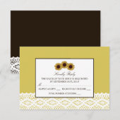 Sonnenblumen und Vintage Hochzeit RSVP Karte (Vorne/Hinten)