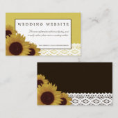 Sonnenblumen und Vintage Hochzeitswebsite Begleitkarte (Vorne/Hinten)