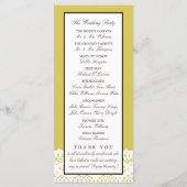 Sonnenblumen und Vintage-Spitzen-Hochzeitsprogramm Programm (Rückseite)
