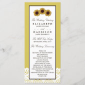 Sonnenblumen und Vintages Hochzeitsprogramm Programm (Vorderseite)