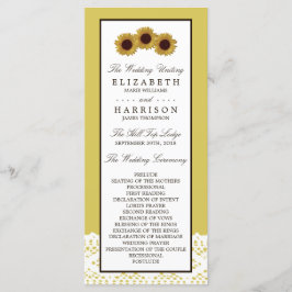 Sonnenblumen und Vintages Hochzeitsprogramm Programm