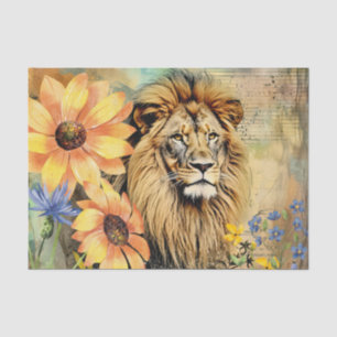 Sonnenblumen und Vintages Löwenkopfpapier Seidenpapier