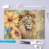 Sonnenblumen und Vintages Löwenkopfpapier Seidenpapier (Handwerk)