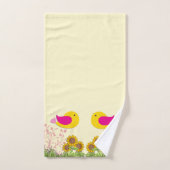Sonnenblumen und Vögel Badhandtuch Set (Handtuch)