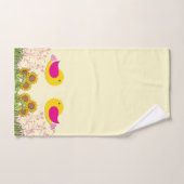 Sonnenblumen und Vögel Badhandtuch Set (Handtuch)