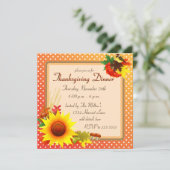 Sonnenblumen und Vogelorangen Erntedank Einladung (Stehend Vorderseite)