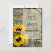 Sonnenblumen und Wagenräder-Hochzeit retten das Da Magneteinladung (Vorderseite)