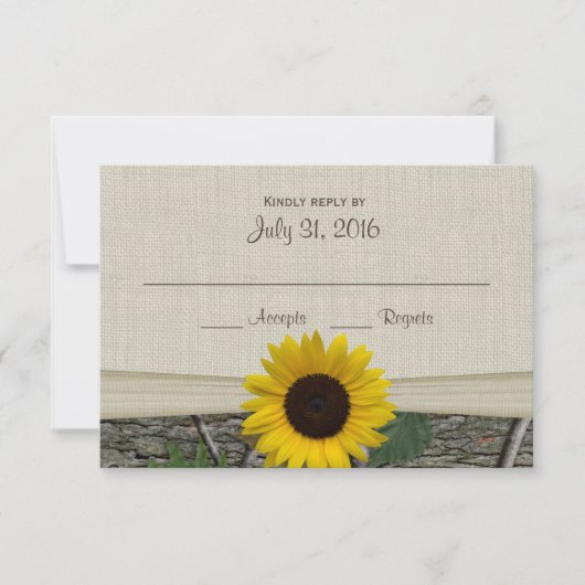 Sonnenblumen und Waldkorbmilch RSVP Karte (Vorderseite)