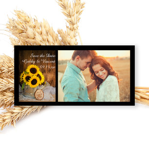 Sonnenblumen und Wasser kann Hochzeit speichern da Save The Date