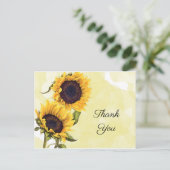 Sonnenblumen und Wasserfarbe in Sonnenschein Viele Postkarte (Stehend Vorderseite)