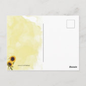 Sonnenblumen und Wasserfarbe in Sonnenschein Viele Postkarte (Rückseite)