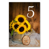 Sonnenblumen und Wassersport können Hochzeiten Tis Tischnummer (Vorderseite)