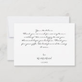 Sonnenblumen und Weiß Rose Artsty Floral - Schwarz Dankeskarte (Rückseite)