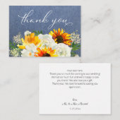Sonnenblumen und Weiße Blüte Jean 2B Klein Danke Mitteilungskarte (Vorne/Hinten)