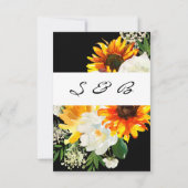 Sonnenblumen und Weißrosen Künstlerische Blüte - S Save The Date (Rückseite)