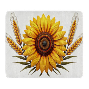 Sonnenblumen- und Weizengläser Schneidebrett