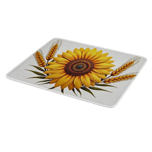 Sonnenblumen- und Weizengläser Schneidebrett (Ecke)