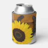 Sonnenblumen und Western Hufeisen Gastgeschenk Hoc Dosenkühler (Kanne Vorderseite)