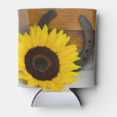Sonnenblumen und Western Hufeisen Gastgeschenk Hoc Dosenkühler (Vorderseite)