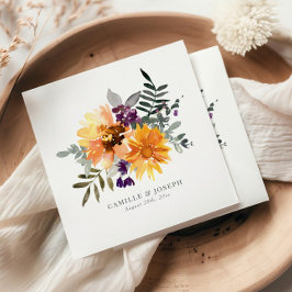 Sonnenblumen und Wildblume Aquarellpapier Napkins Serviette