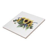 Sonnenblumen und Wildblume Bouquet Tile Fliese (Seite)