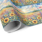 Sonnenblumen und Wildblume Geschenkpapier (Rolleneckpunkt)